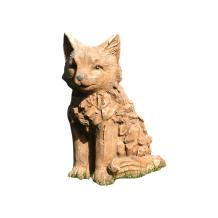 Vos - polystone - 42 cm - woodlook - gedetailleerd
