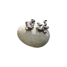 Salamanders - op kei - gietijzeren beeld - 11 cm - bruin