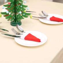 Kerstdecoratie, (10x) kerstmuts voor bestek, leuke kerstspullen