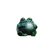 Kikker - gietijzer beeld - 9 cm - in kleur - komisch