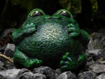 Frosch - Gusseisenstatue - 9 cm - in Farbe - lustig