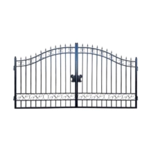 Zwart smeedijzeren poort – 547 cm breed – strak ontwerp