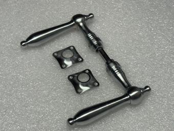 Türbeschlagset Nickel – mattes Chrom – 2 Türgriffe und Rosetten