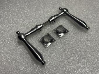 Türbeschlagset Nickel – mattes Chrom – 2 Türgriffe und Rosetten