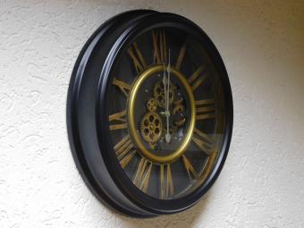 Klok met Romeinse cijfers - 53 cm - rond - metaal