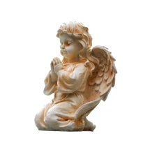 Beeld engel knielend – polystone – sierlijk – 33 cm