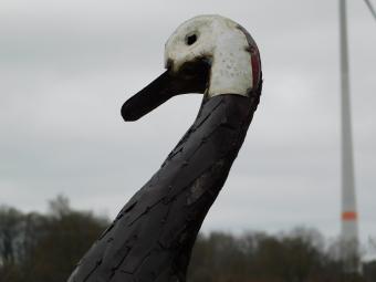 Höckerschwan Gartenstatue – 128 cm – Metallstatue – Afrika