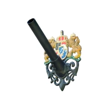 Gietijzeren vlaggenstokhouder - koninklijk - zwart met kleur