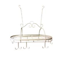 Kopjes Hanger - ijzeren kruiden- wild rek met 8 dubbele haken, white