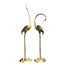 Exclusieve kraanvogels brons - set beelden – 173 en 139 cm