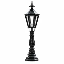 Klassieke staande buitenlamp – zwart aluminium – 93 cm