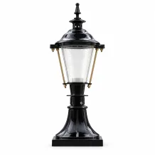 Zwarte sokkellamp met messing details – buitenlamp – 59 cm