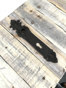 1 Türschild Jahrgang Engel Eisen braun aus dem frühen Jahrhundert, antike Hardware, Pz 92 mm.