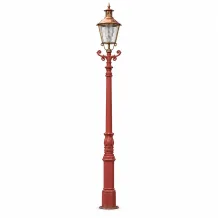 XL gietijzeren lantaarnpaal – 325 cm – koperen lampenkap