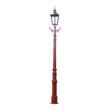 Lantaarnpaal met zwarte kap - 320 cm - gietijzeren menie ruw