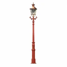 XL gietijzeren lantaarnpaal – 325 cm – koperen lampenkap