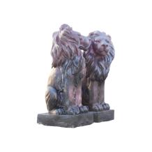 Set van leeuwen - polystone koper - links en rechts kijkend
