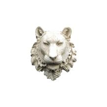 Tijgerkop - polystone - 43 cm - wit - gedetailleerd