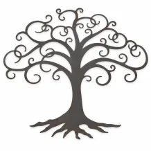 Levensboom wanddecoratie – 92 cm – metaal – rustiek bruin