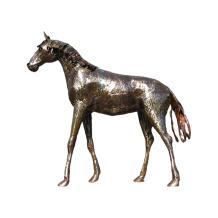 Paard 'Duante' - handgemaakt uit Afrika - zwart met goud