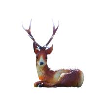 Liggende hert - polystone beeld - 80 cm - in kleur