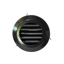Rond luchtrooster met gaas – zwart – 14 cm – ventilatie