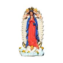 Maria - achterplaat met engelen - 115 cm - in kleur