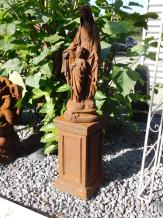 Maria mit Kind - auf Sockel - Stein - 110 cm - Oxid