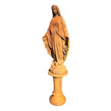 Maria - op sokkel - steen - 175 cm - oxide - gedetailleerd