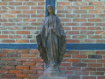 Maria Tuinbeeld – 110 cm – Steen in Oxide – Groot Stenen Mariabeeld voor Tuin of Kapel
