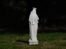 Maria met kind - stenen beeld - 82 cm - klassiek wit