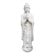 Staande Boeddha - stenen beeld - 115 cm - klassiek wit