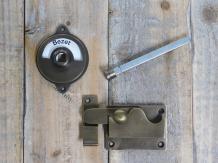 Serrure tournante pour porte de toilette - laiton patiné