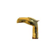 Wandelstok hout met adelaarshoofd, messing
