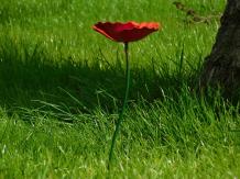 Handgemachter Mohn - Gartenpflanzer 45 cm - Metall
