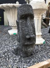 Moai - stenen beeld - 60 cm - zwart/grijs - massief