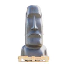 Moai - stenen beeld - 180 cm - zwart - massieve decoratie