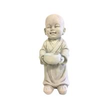 Shaolin monnik - met verdamp bakje - stenen beeld - 24 cm