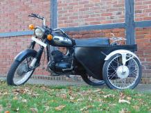 Moto classique avec side-car - objet décoratif - unique