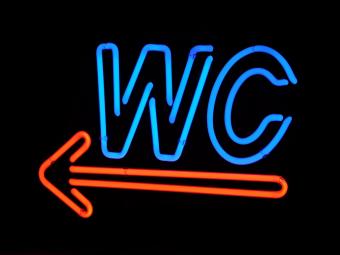 Neon <-- WC - 50 cm - Blau mit Rot