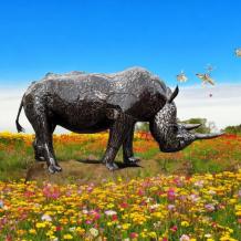 Nashorn – lebensgroße Gartenstatue – afrikanische Tierstatue
