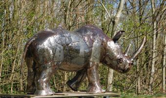 Neushoorn 'Afiah' - handgemaakt uit Afrika - metaal - uniek