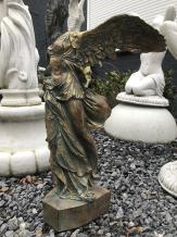 Engel - Nikè - polystone beeld - 53 cm - groen met goud