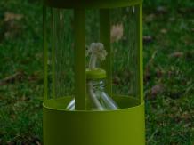 Lampe à huile, vert vif, métal, lanterne tempête