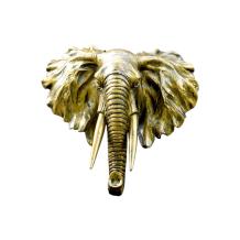 Wandornament Olifant – polystone 38 cm – goud met zwart