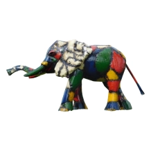 Olifant beeld – metaal – handgemaakt in kleur – 110 x 210 cm