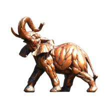 Olifant - polystone - 21 cm - koperkleur - gedetailleerd