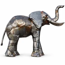 Metalen olifant 'Jamar' – 225 cm – levensgroot – uit Afrika
