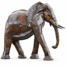 XXL olifant beeld van metaal – bruin tuinbeeld – 225 cm
