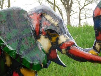 Olifant – metalen beeld – handgemaakt – 135 x 180 cm